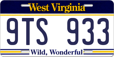 WV license plate 9TS933
