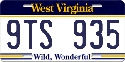 WV license plate 9TS935