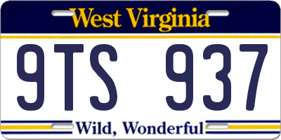 WV license plate 9TS937