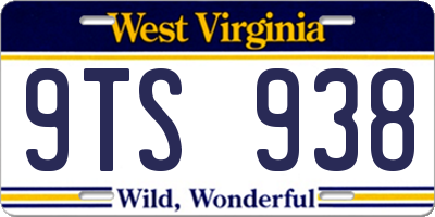 WV license plate 9TS938