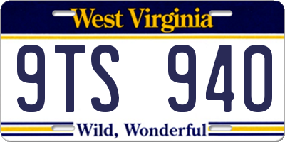 WV license plate 9TS940