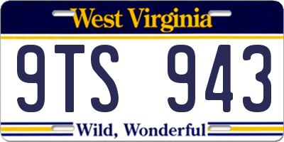 WV license plate 9TS943