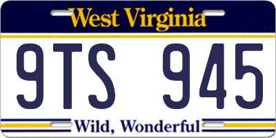 WV license plate 9TS945