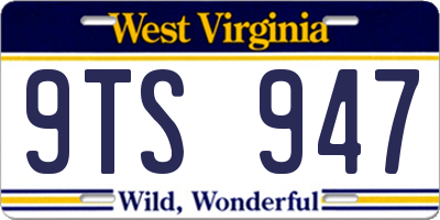 WV license plate 9TS947