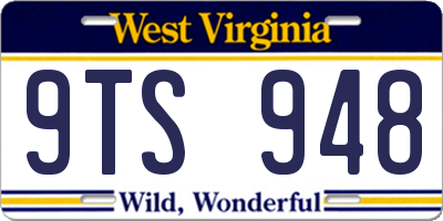 WV license plate 9TS948