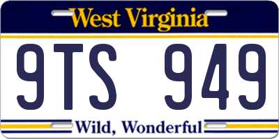 WV license plate 9TS949