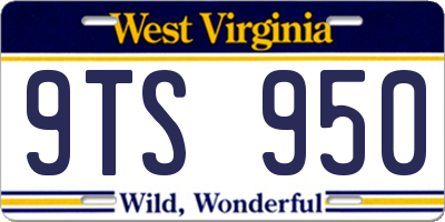 WV license plate 9TS950