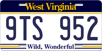 WV license plate 9TS952
