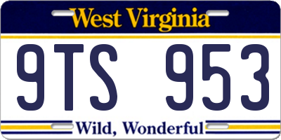 WV license plate 9TS953