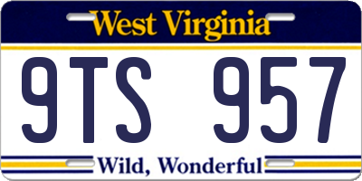 WV license plate 9TS957