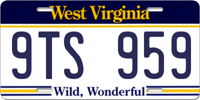 WV license plate 9TS959