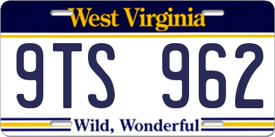 WV license plate 9TS962