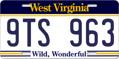 WV license plate 9TS963