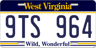WV license plate 9TS964