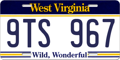WV license plate 9TS967