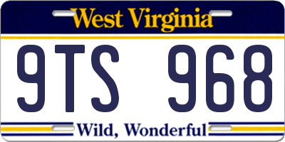 WV license plate 9TS968