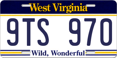 WV license plate 9TS970