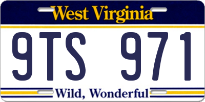 WV license plate 9TS971