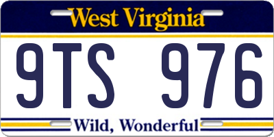 WV license plate 9TS976