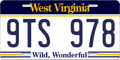 WV license plate 9TS978