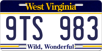 WV license plate 9TS983