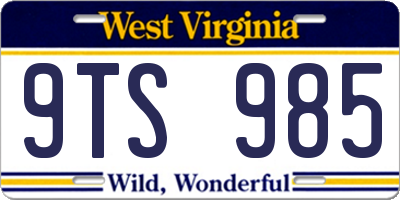 WV license plate 9TS985