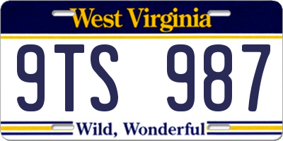 WV license plate 9TS987