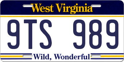 WV license plate 9TS989