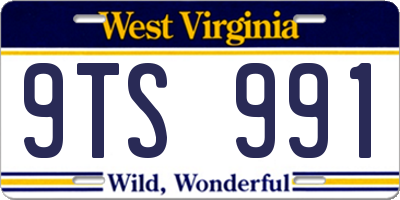 WV license plate 9TS991