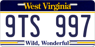 WV license plate 9TS997