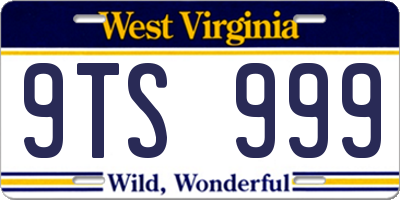 WV license plate 9TS999