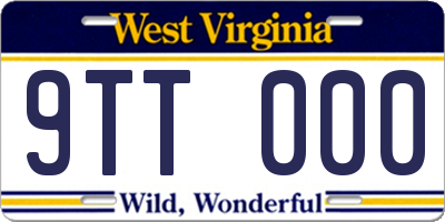 WV license plate 9TT000