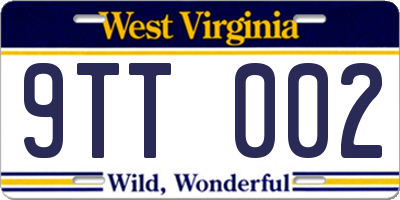 WV license plate 9TT002