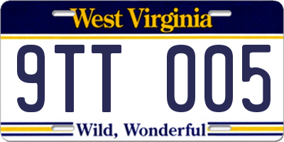 WV license plate 9TT005
