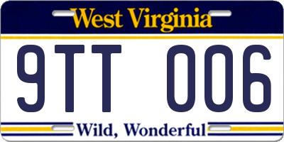 WV license plate 9TT006