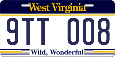 WV license plate 9TT008