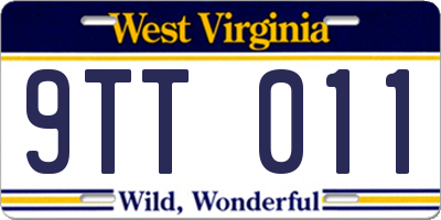WV license plate 9TT011