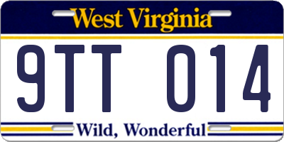 WV license plate 9TT014