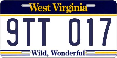 WV license plate 9TT017