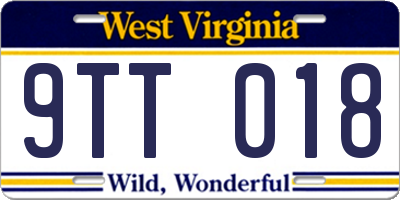 WV license plate 9TT018