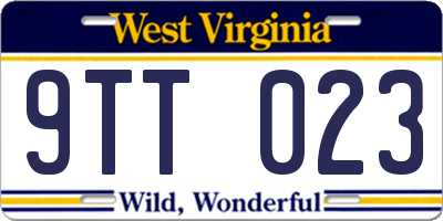 WV license plate 9TT023