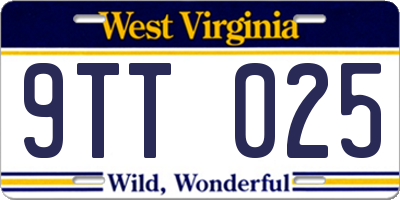 WV license plate 9TT025