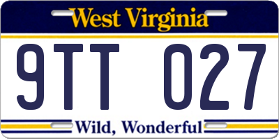 WV license plate 9TT027