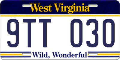 WV license plate 9TT030