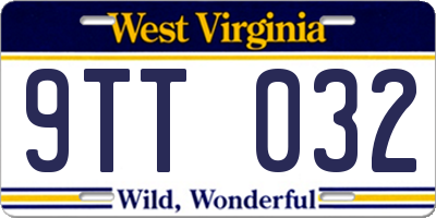 WV license plate 9TT032