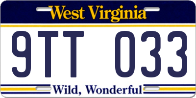 WV license plate 9TT033