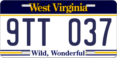 WV license plate 9TT037
