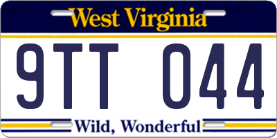 WV license plate 9TT044