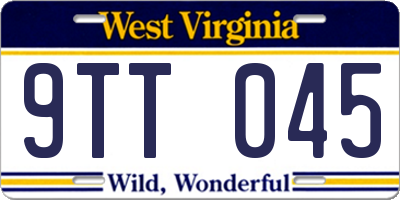 WV license plate 9TT045
