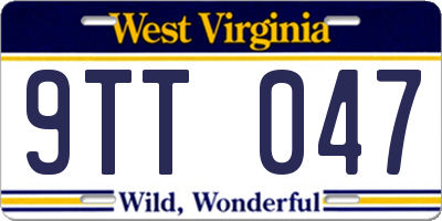 WV license plate 9TT047